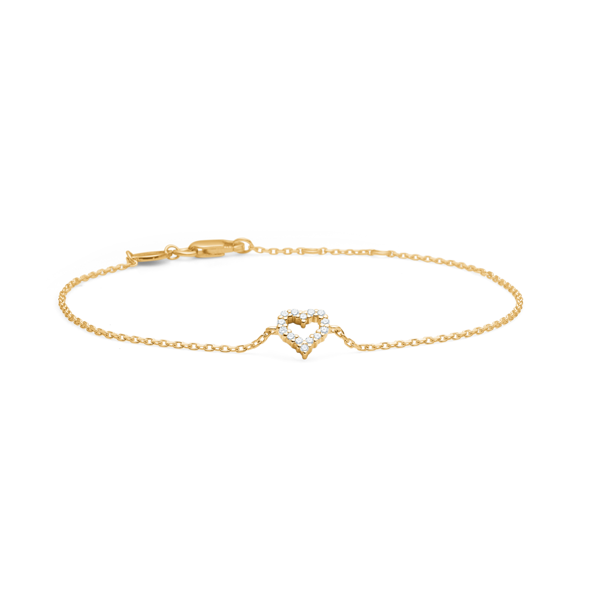 Tender Heart armbånd i 14 kt. guld med diamanter, Mads Z