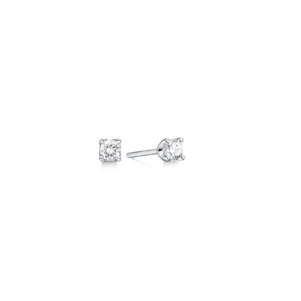CROWN Øreringe I 14 kt. Hvidguld med diamanter fra 0,09 ct. - 0,50 ct.