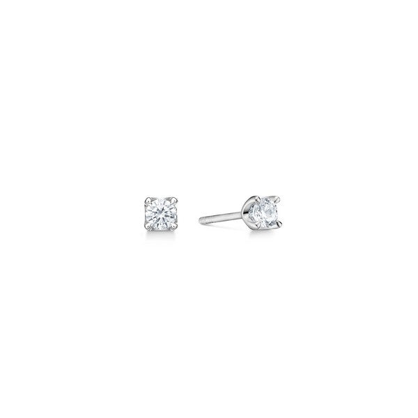 CROWN Øreringe I 14 kt. Hvidguld med diamanter fra 0,09 ct. - 0,50 ct.