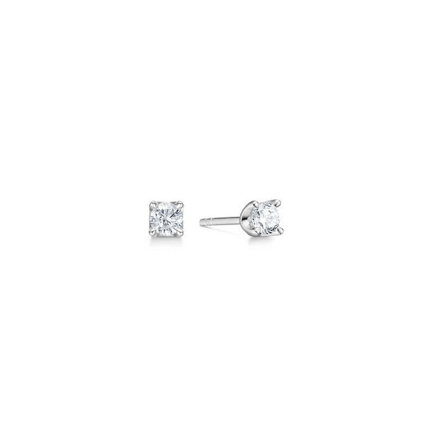 CROWN Øreringe I 14 kt. Hvidguld med diamanter fra 0,09 ct. - 0,50 ct.