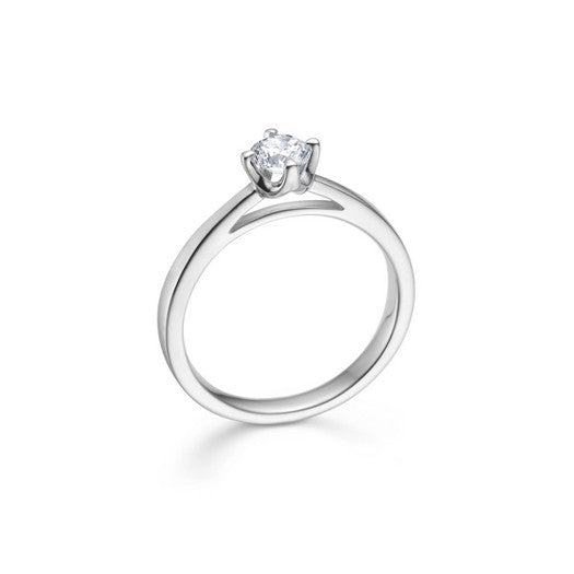 CROWN ring i 14 kt. hvidguld m. diamant (0,04ct.-0,50ct.)