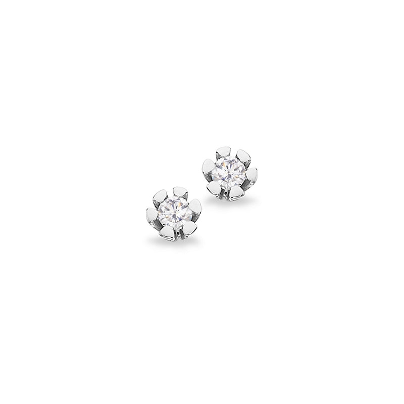 Vida Ørestikker i 8 kt. hvidguld med brillant  på 0,06 - 0,40 ct.