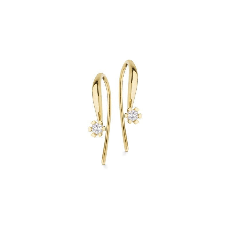 Vida diamant ørebøjler i 14 kt. guld med i alt 0,06 - 0,30ct.