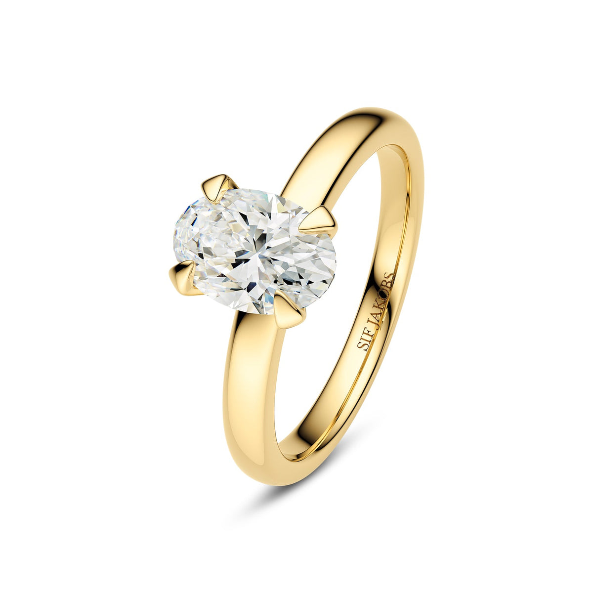 Sif Jakobs Grace Ovale Solitaire ring 1,00 ct i 14 kt guld