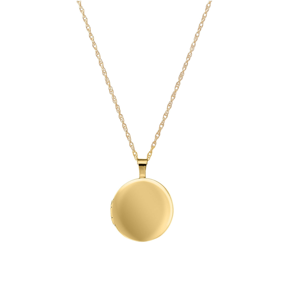 Siersbøl medaljon med 14 kt. påvalset guld og forgyldt sølvkæde, klassisk rundt design der kan åbnes