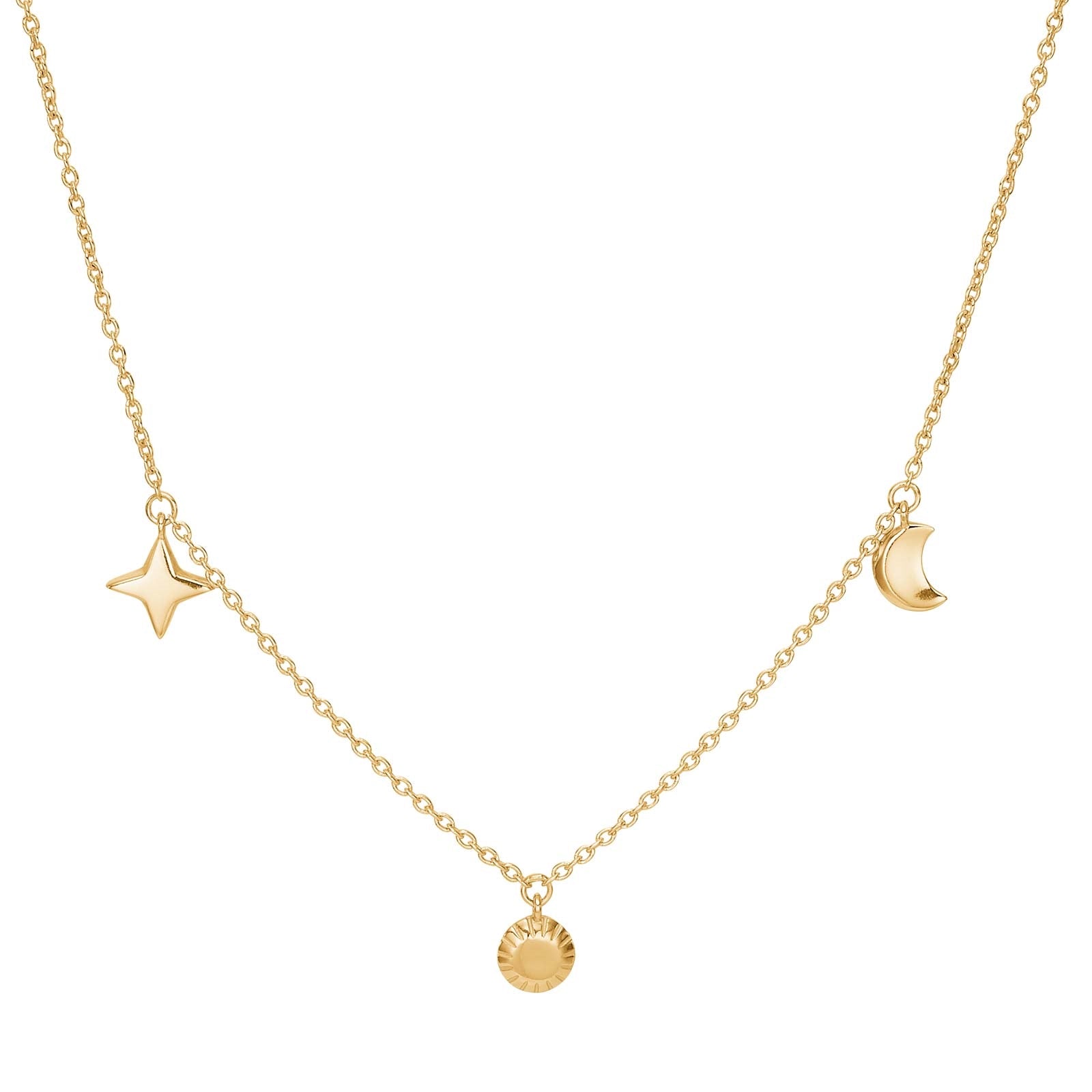 Nordahl Jewellery - UNIVERSE52 forgyldt sølv halskæde m. symboler