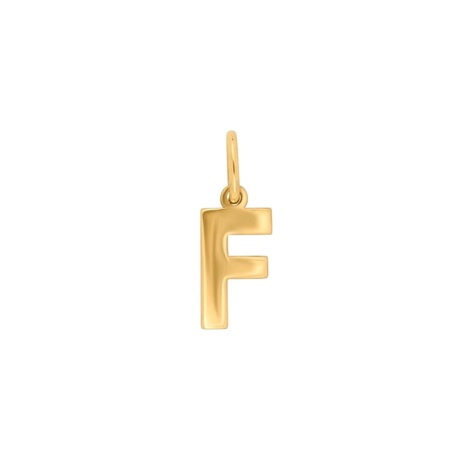 Siersbøl - Bogstav vedhæng i forgyldt sølv 9 mm - A-Z