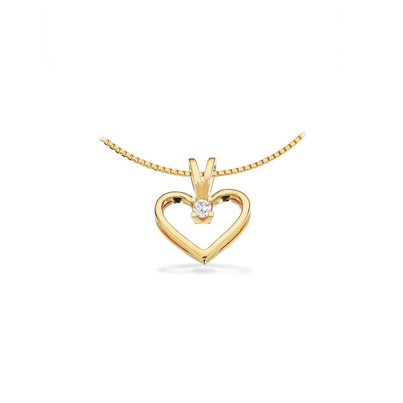 Kleopatra Hjerte Vedhæng i  8 kt. guld 0,05ct.-0,25ct. diamant