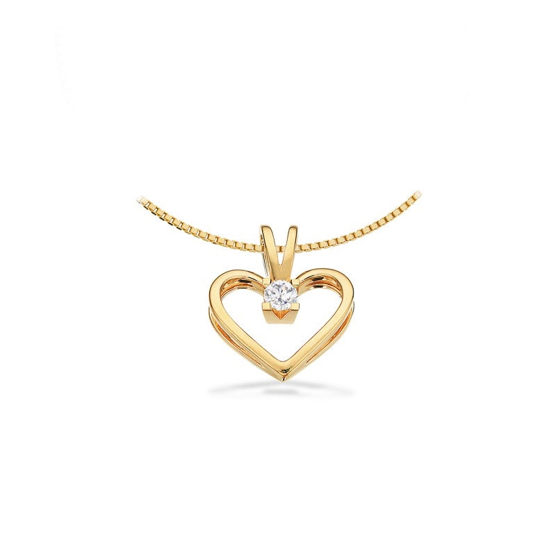 Kleopatra Hjerte Vedhæng i  8 kt. guld 0,05ct.-0,25ct. diamant