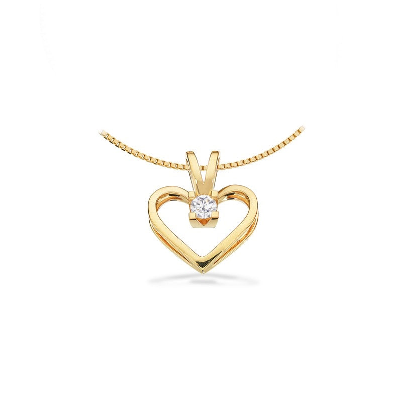 Kleopatra Hjerte Vedhæng i  8kt. guld 0,05ct.-0,25ct. diamant