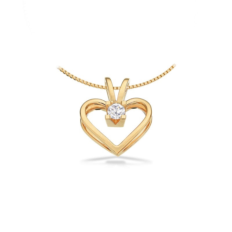 Kleopatra Hjerte Vedhæng i  8 kt. guld 0,05ct.-0,25ct. diamant