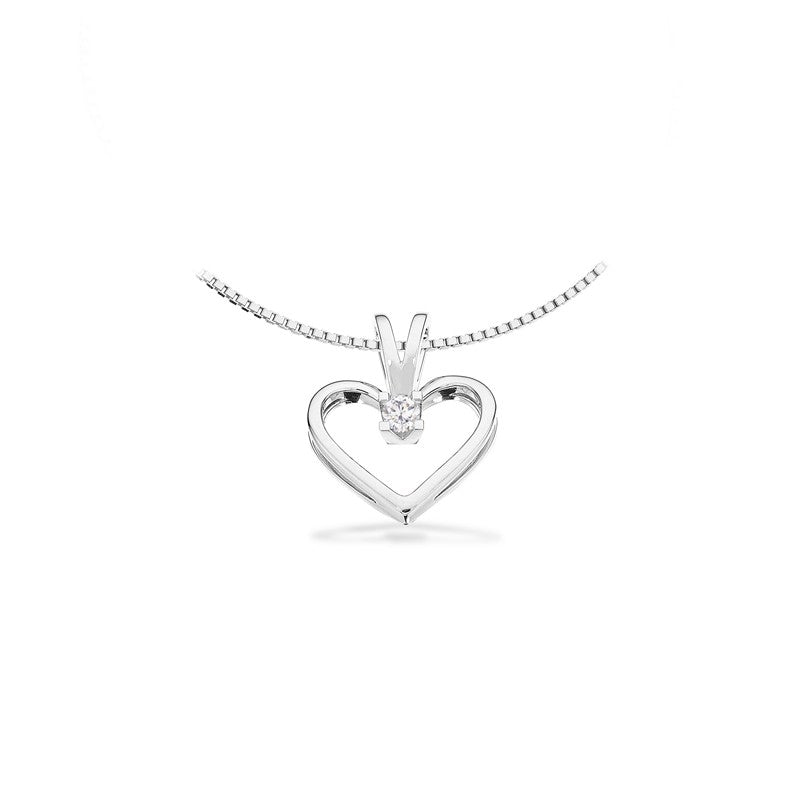 Kleopatra Hjerte Vedhæng i 8 kt. hvidguld 0,05ct.-0,25ct. diamant