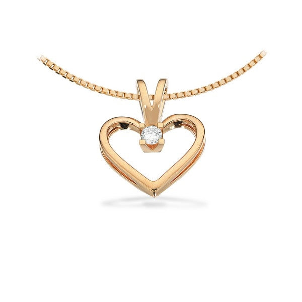 Kleopatra Hjerte Vedhæng i 14 kt. guld 0,05ct.-0,50ct. diamant