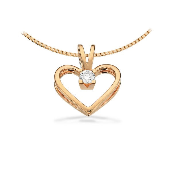 Kleopatra Hjerte Vedhæng i 14 kt. guld 0,05ct.-0,50ct. diamant