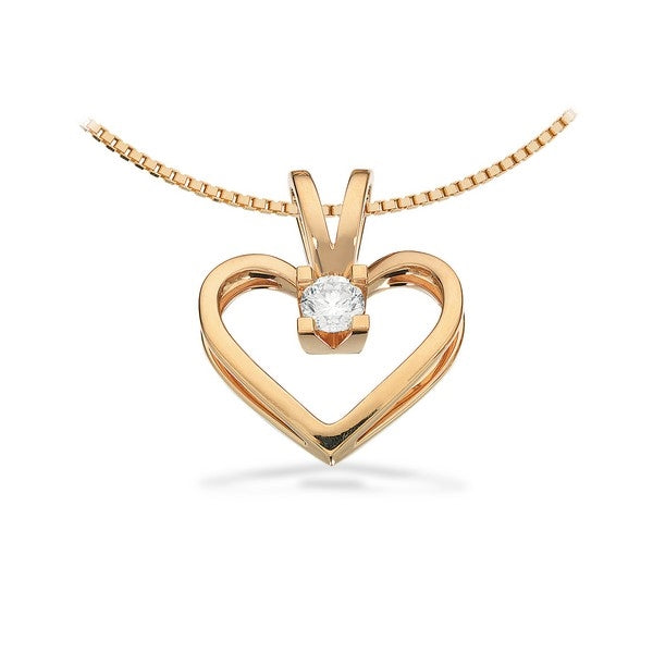 Kleopatra Hjerte Vedhæng i 14 kt. guld 0,05ct.-0,50ct. diamant