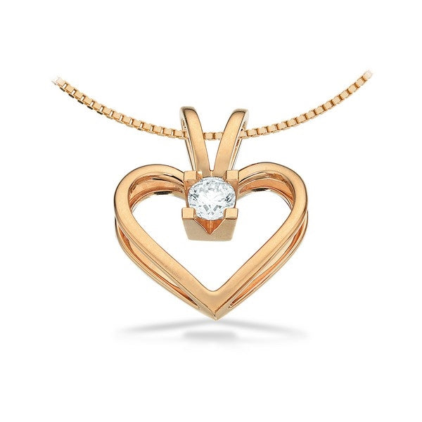 Kleopatra Hjerte Vedhæng i 14 kt. guld 0,05ct.-0,50ct. diamant
