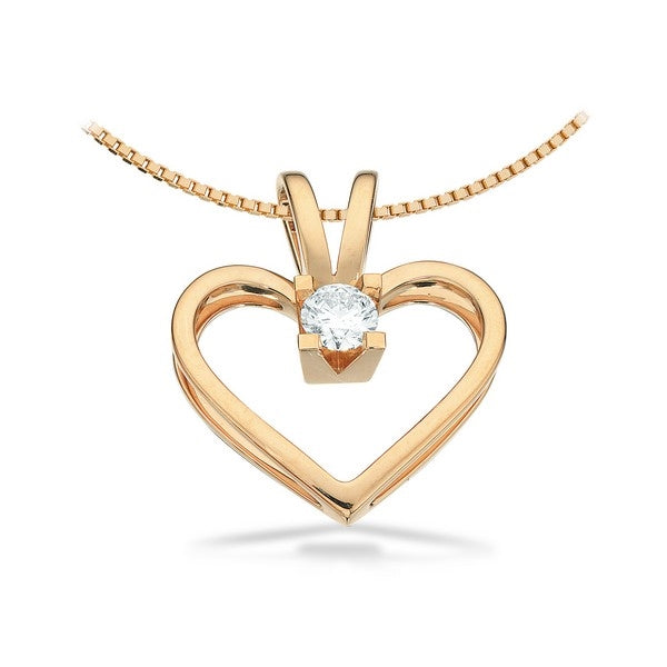 Kleopatra Hjerte Vedhæng i 14 kt. guld 0,05ct.-0,50ct. diamant