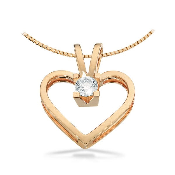 Kleopatra Hjerte Vedhæng i 14 kt. guld 0,05ct.-0,50ct. diamant