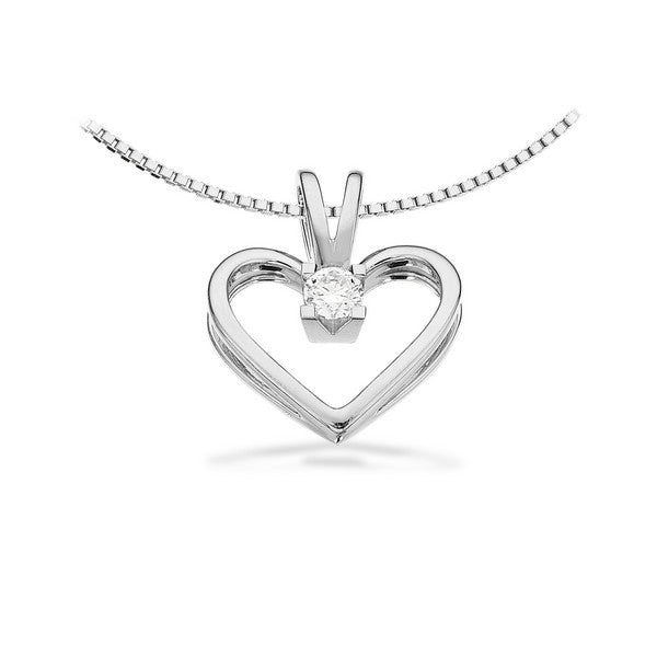 Kleopatra Hjerte Vedhæng i 14 kt. hvidguld 0,05ct.-0,50ct. diamant