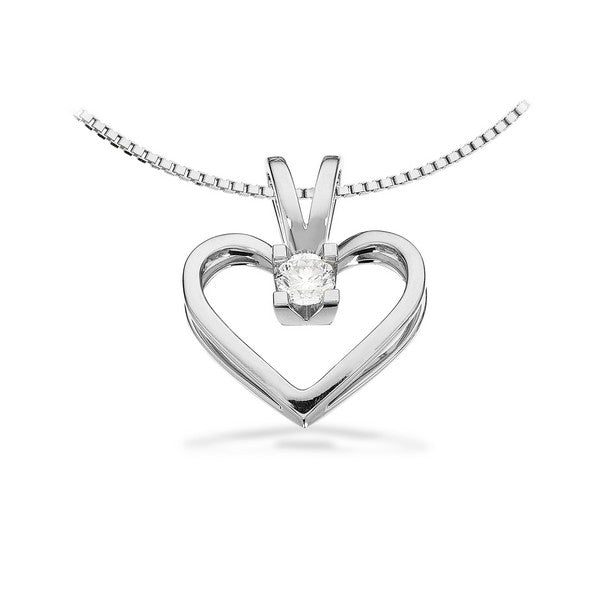 Kleopatra Hjerte Vedhæng i 14 kt. hvidguld 0,05ct.-0,50ct. diamant