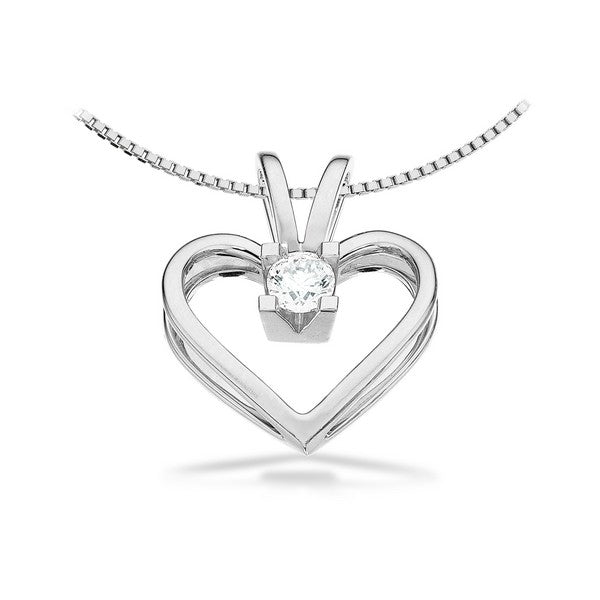 Kleopatra Hjerte Vedhæng i 14 kt. hvidguld 0,05ct.-0,50ct. diamant