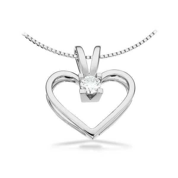 Kleopatra Hjerte Vedhæng i 14 kt. hvidguld 0,05ct.-0,50ct. diamant
