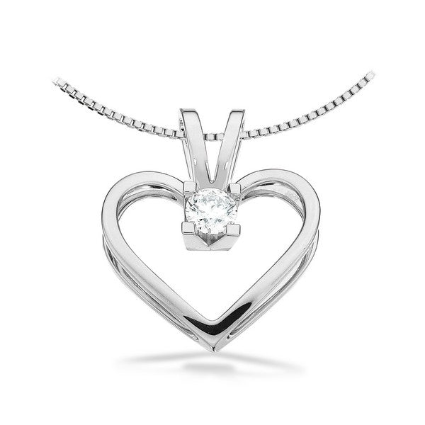 Kleopatra Hjerte Vedhæng i 14 kt. hvidguld 0,05ct.-0,50ct. diamant