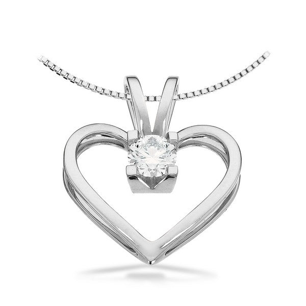 Kleopatra Hjerte Vedhæng i 14 kt. hvidguld 0,05ct.-0,50ct. diamant