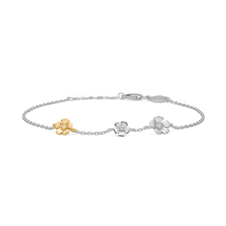 Fleur armbånd i sølv og 14 kt. guld med diamanter, Mads Z