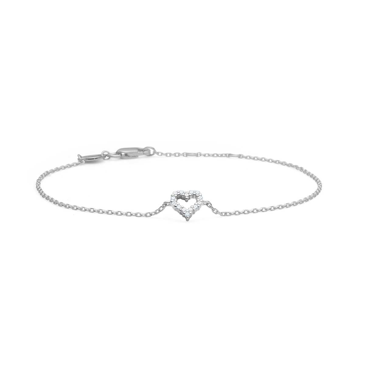 Tender Heart armbånd i sølv med zirkonia, Mads Z