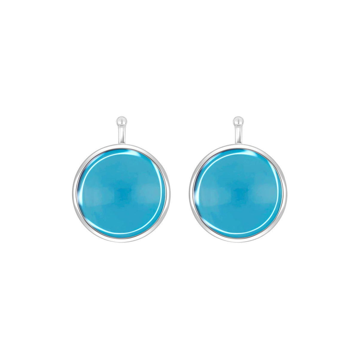 Heide Heinzendorff glas cabochon-vedhæng i rhodineret sølv med lyserød glassten på 13 mm.
