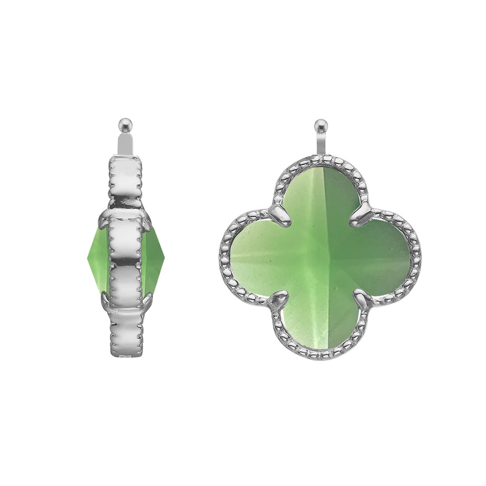 Heide Heinzendorff glasfacet kløvervedhæng i sølv, 22 mm.
