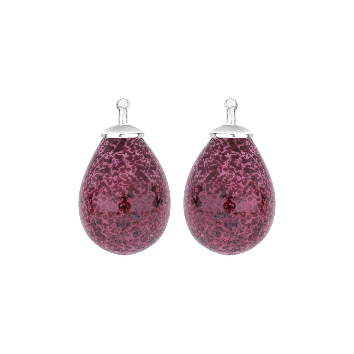Heide Heinzendorff kvartsglasdråbevedhæng i sølv med rosa-lilla kvarts 16x11 mm.