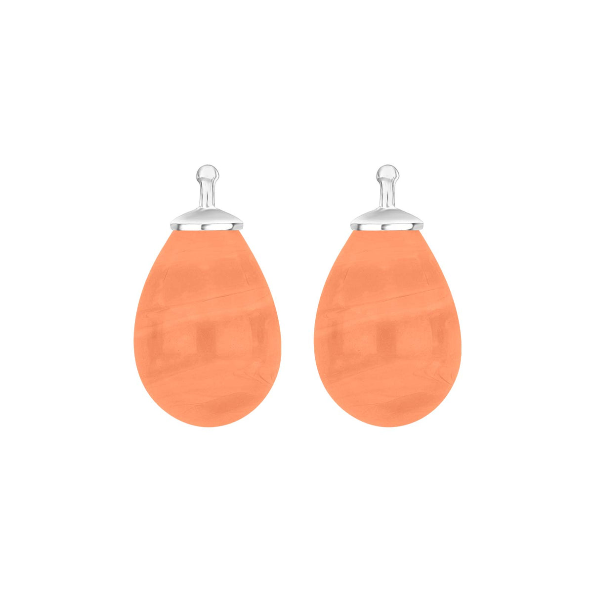 Heide Heinzendorff Bøhmisk kvartsglas dråbe øreringe vedhæng i sølv med orange kvartsglas.