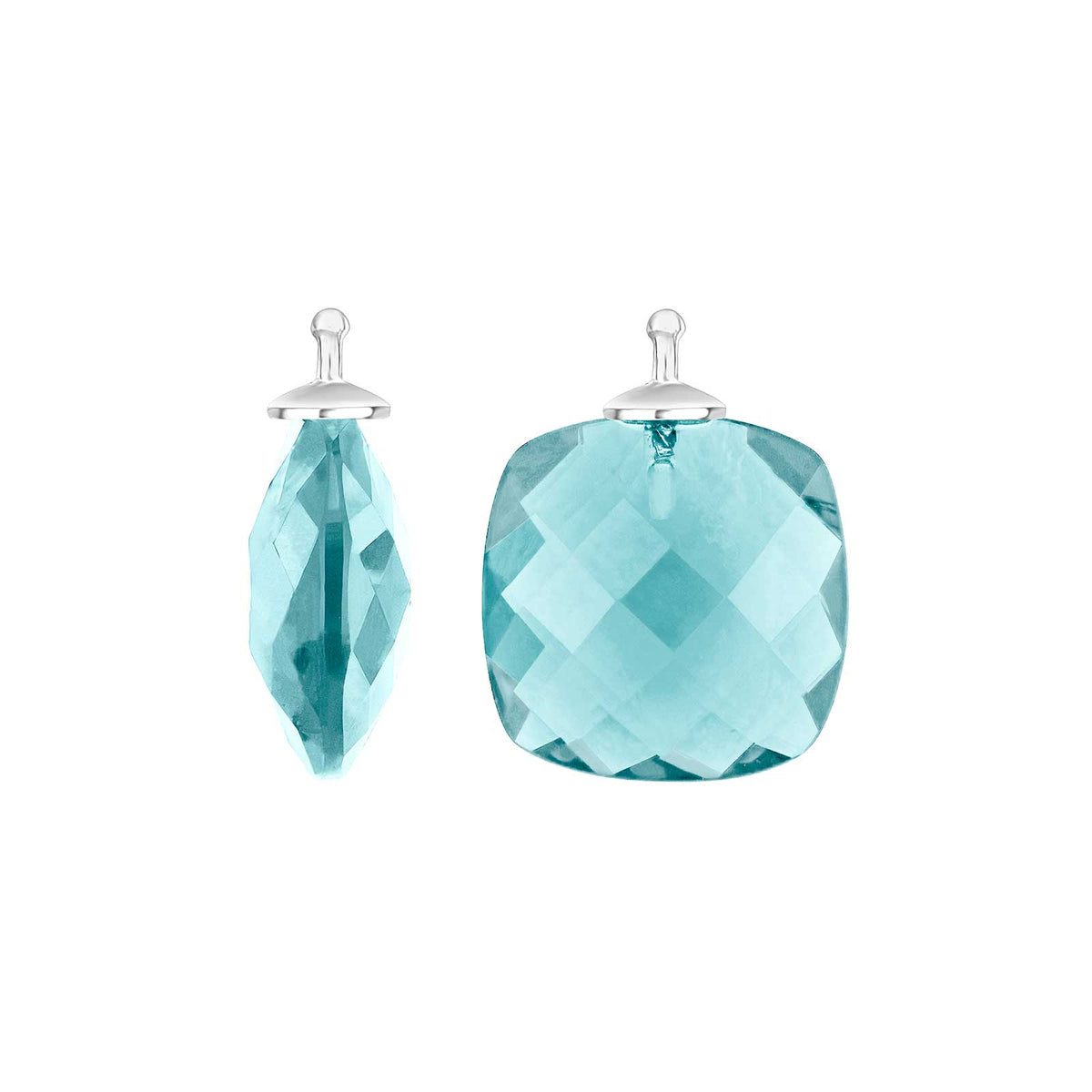 Heide Heinzendorff kvartsglas vedhæng i sølv med facetteret lilla kvarts på 16x16 mm.