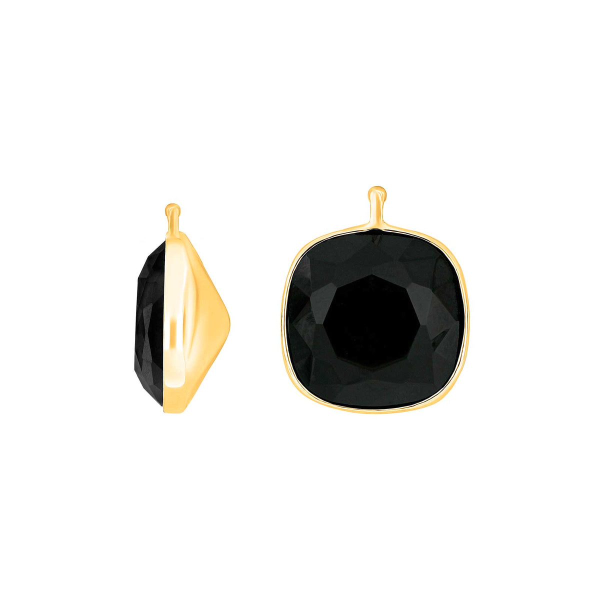 Heide Heinzendorff kvartsglas facetteret vedhæng i forgyldt sølv med lilla kvartsglas målende 14x14 mm.