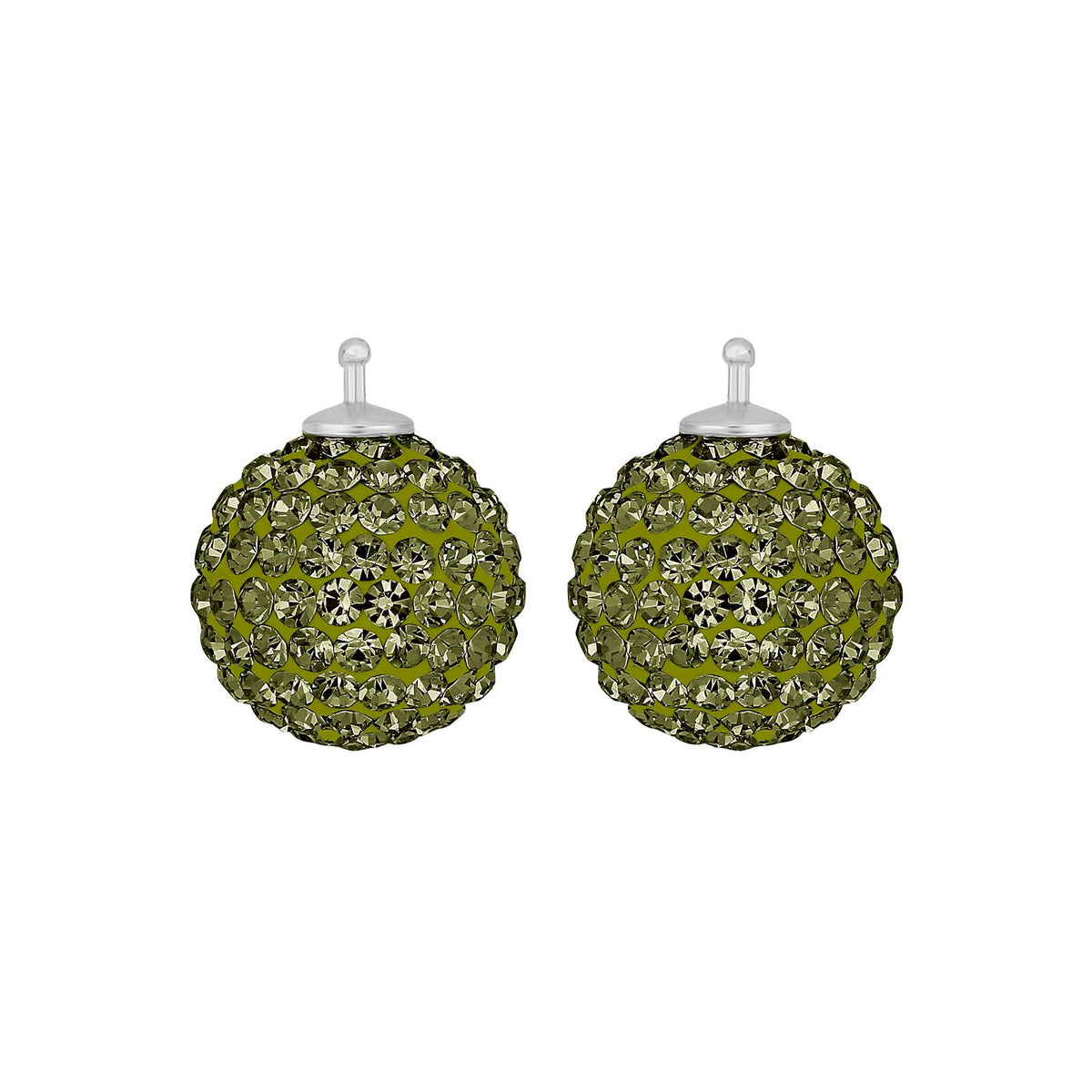 Heide Heinzendorff pavékugle øreringe i sølv med hvide zirkonia-sten måler 14x14 mm.