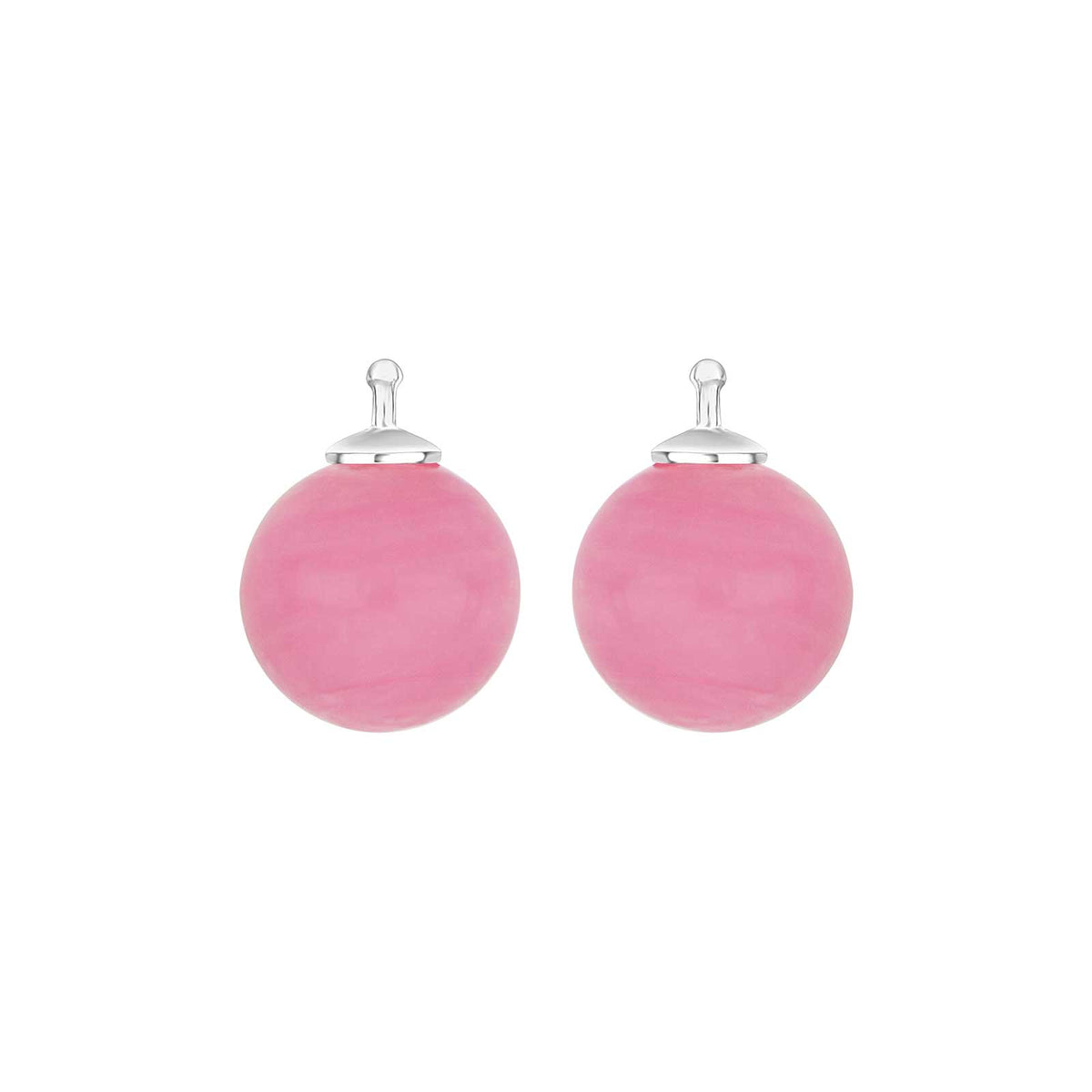 Heide Heinzendorff Bøhmisk kvartsglaskugle vedhæng i rhodineret sølv med rosa kvartsglas.