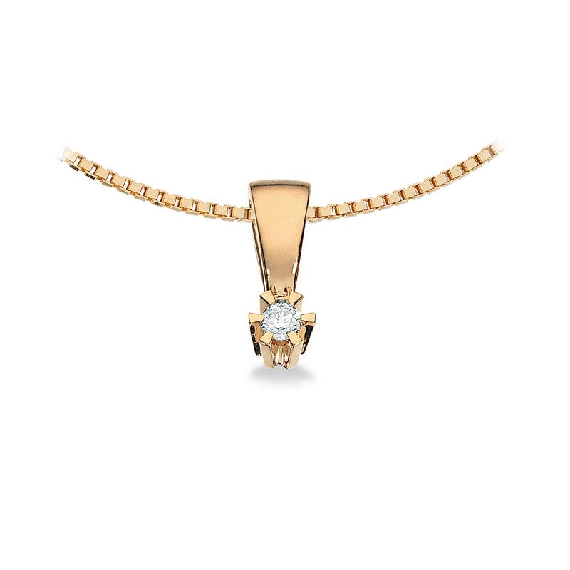 Prinsesse Vedhæng i 14 kt. guld m. 0,03ct.-0,46ct. diamant