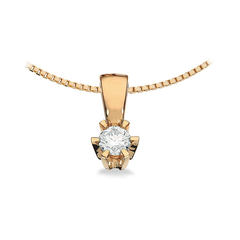 Prinsesse Vedhæng i 14 kt. guld m. 0,03ct.-0,46ct. diamant