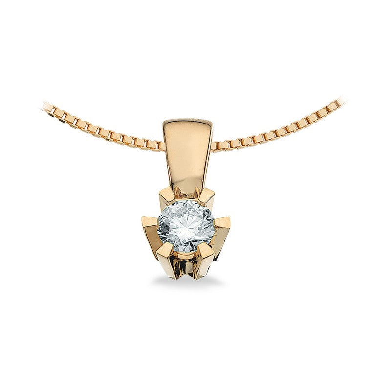 Prinsesse Vedhæng i 14 kt. guld m. 0,03ct.-0,46ct. diamant