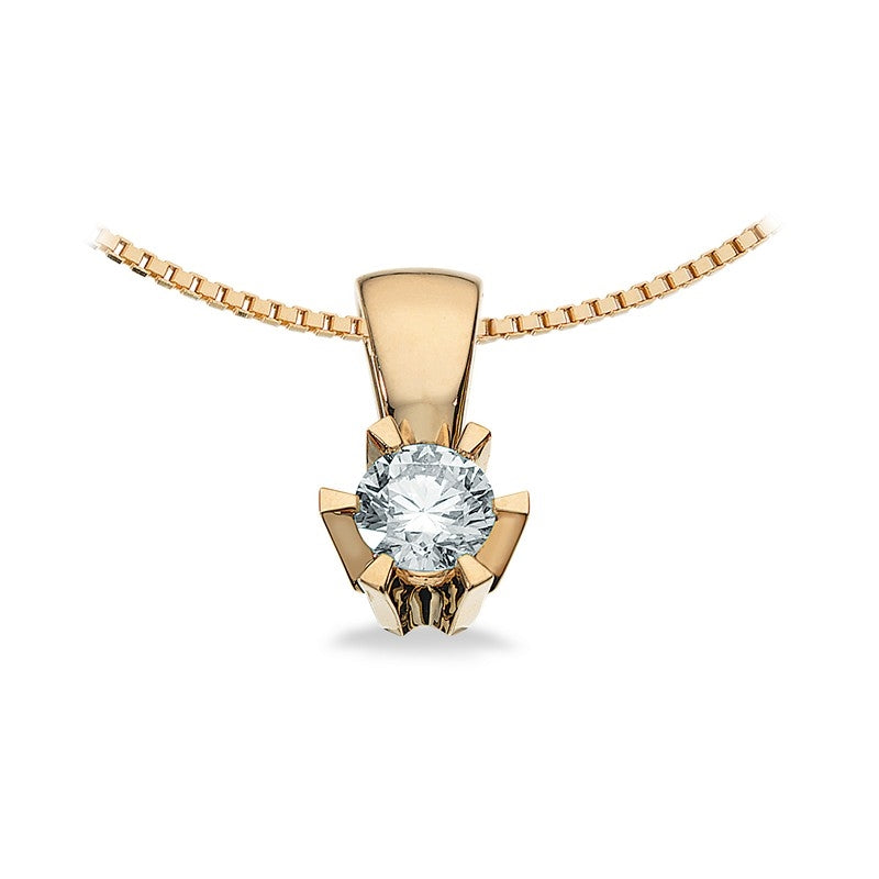 Prinsesse Vedhæng i 14 kt. guld m. 0,03ct.-0,46ct. diamant