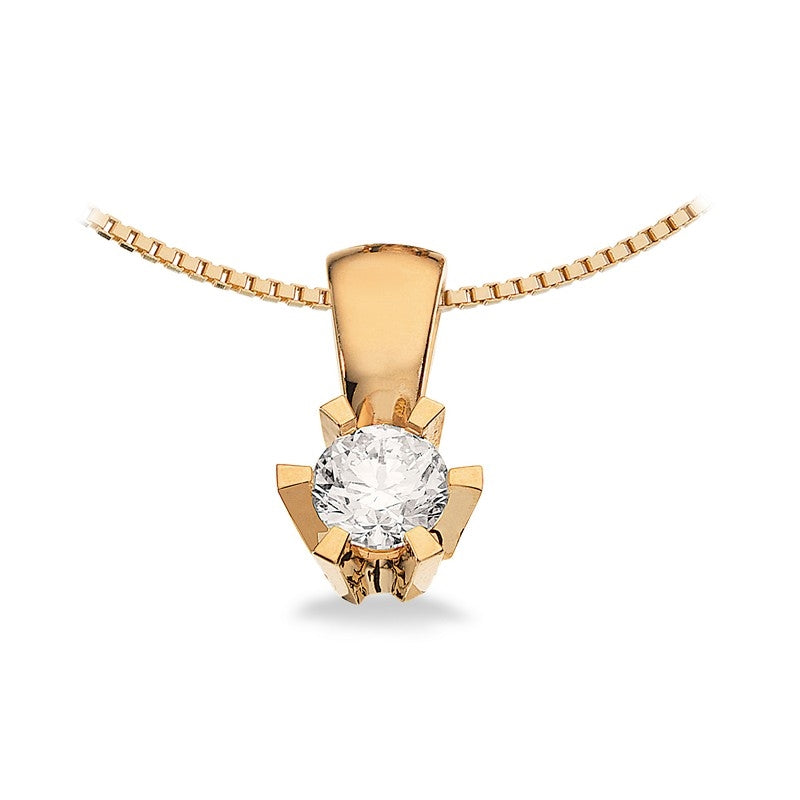 Prinsesse Vedhæng i 14 kt. guld m. 0,03ct.-0,46ct. diamant