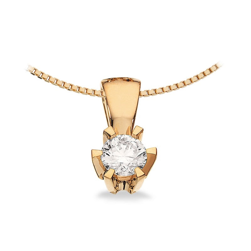 Prinsesse Vedhæng i 14 kt. guld m. 0,03ct.-0,46ct. diamant