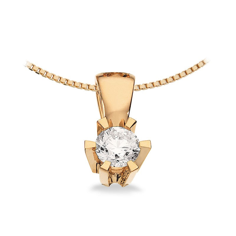 Prinsesse Vedhæng i 14 kt. guld m. 0,03ct.-0,46ct. diamant