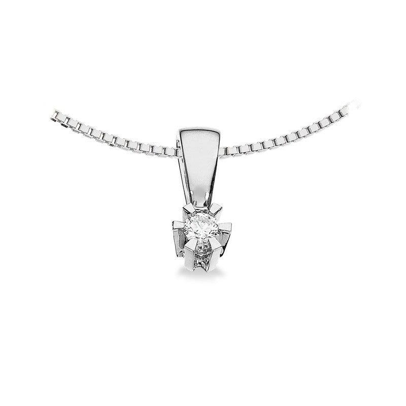Prinsesse Vedhæng i 14 kt. hvidguld m. 0,03ct.-0,46ct. diamant