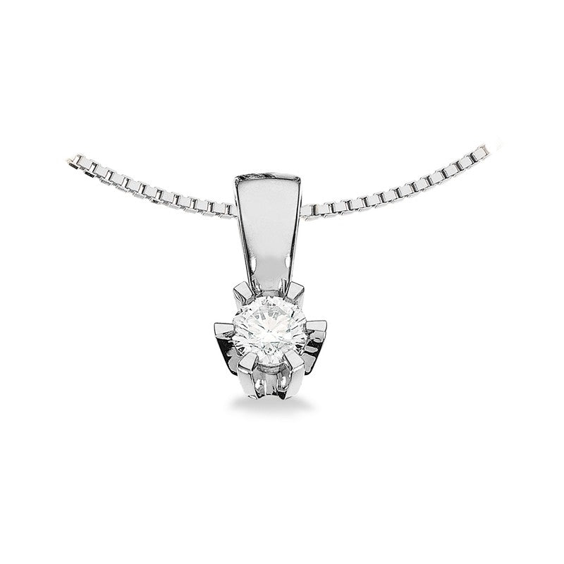 Prinsesse Vedhæng i 14 kt. hvidguld m. 0,03ct.-0,46ct. diamant