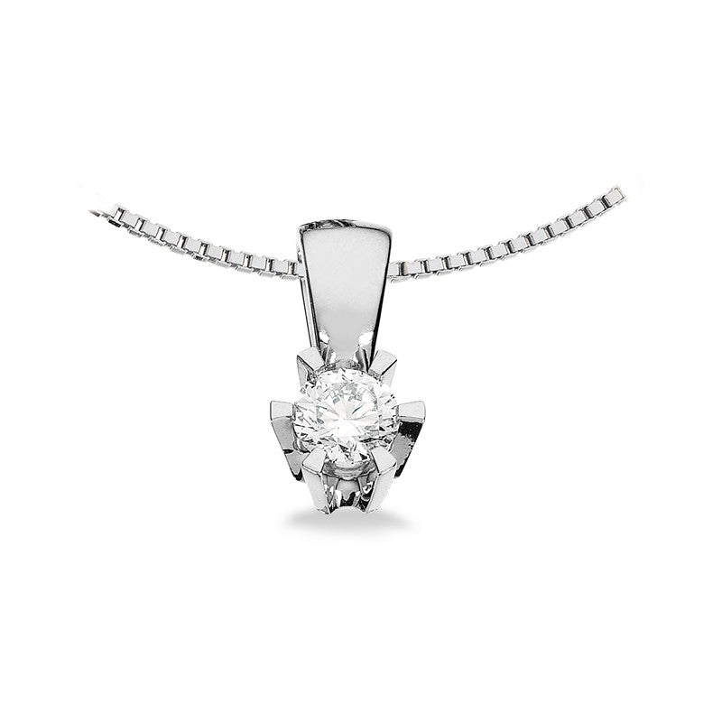 Prinsesse Vedhæng i 14 kt. hvidguld m. 0,03ct.-0,46ct. diamant
