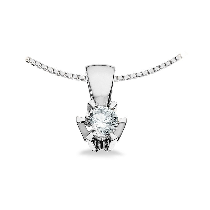 Prinsesse Vedhæng i 14 kt. hvidguld m. 0,03ct.-0,46ct. diamant