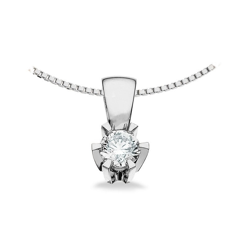 Prinsesse Vedhæng i 14 kt. hvidguld m. 0,03ct.-0,46ct. diamant